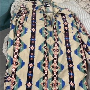 Wrangler retro pearl snap button up long sleeve